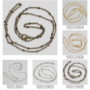 20PCS 2mm brass Necklace Chain, Finished chain with lobster clasp,Length 24" 100539