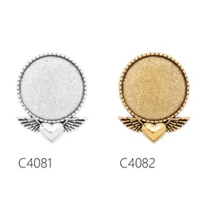 10pcs Cameo Brooch base with 30mm bezel, fit 30mm round cabochons