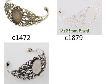 10PCS Bracelet With 18x25MM Oval Setting,Cuff,Adjustable,fit 18x25mm oval cabochons