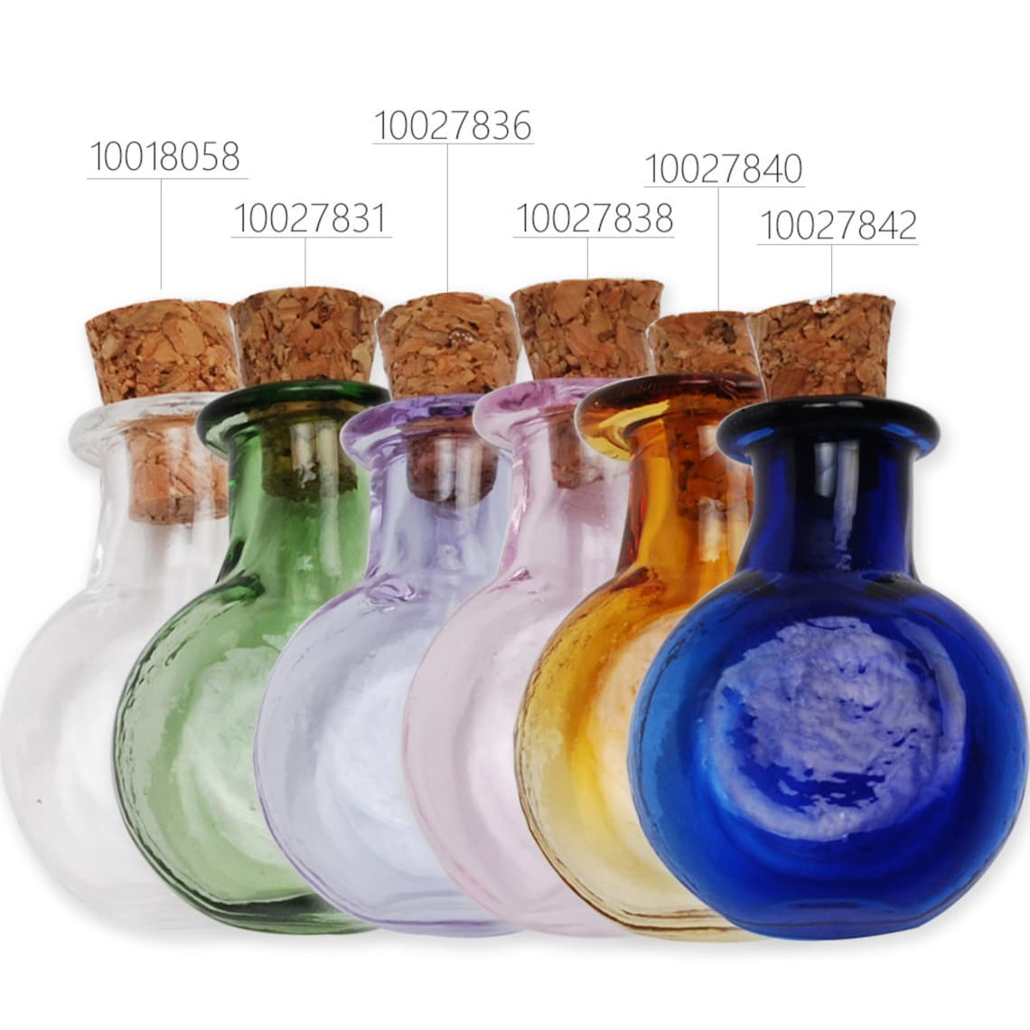10PCS Colorful Tiny Glass Bottles Small Glass Bottles Empty Small ...