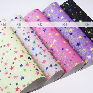 8*12&quot; Night sky star Glitter Faux leather sheets Sparkle Faux Leather DIY scrapbook hair bows Craft supplies 1pcs 102627