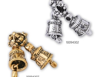 20 Tibetan Buddhism Vajra Bell Dorje Charm Spacer Pendant Bell Spacer Beads Jingle bell charm