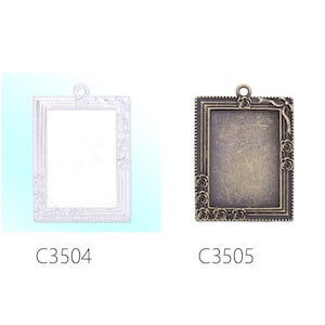 20PCS Rectangle Cameo Cabochon Base Setting Pendants, Fit 25x35mm Cabochons