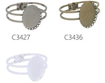 5PCS 30x40MM Oval Setting Bracelets Cuff, Brass Bracelet