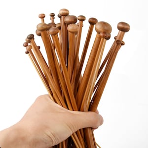 1 Satz (18 Paare) 350MM Länge Bambusstricknadeln DIY Webwerkzeuge für Handarbeit 10317051
