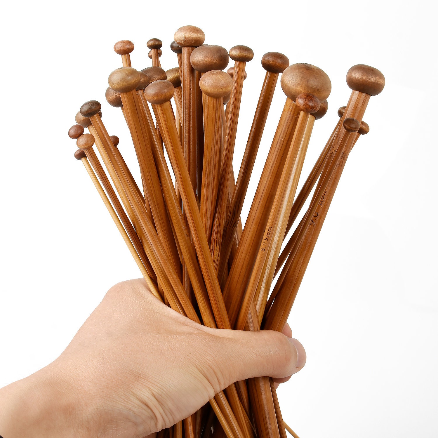 1 Set(18 Pairs) 350MM Length Bamboo Knitting Needles DIY Weaving Tools
