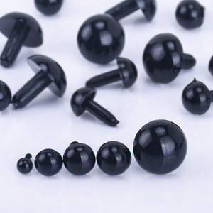 4.5/7.5/9/10.5/15mm Black animal eyes Round Eyes Plastic eyes amigurumi animal craft safety eyes Pick Size 10247