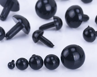 4.5/7.5/9/10.5/15mm Black animal eyes Round Eyes Plastic eyes amigurumi animal craft safety eyes Pick Size 10247