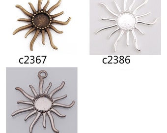 20PCS 12mm Round Zinc Alloy Cameo Cabochon Base Setting Pendants, fit 12mm round cabochons