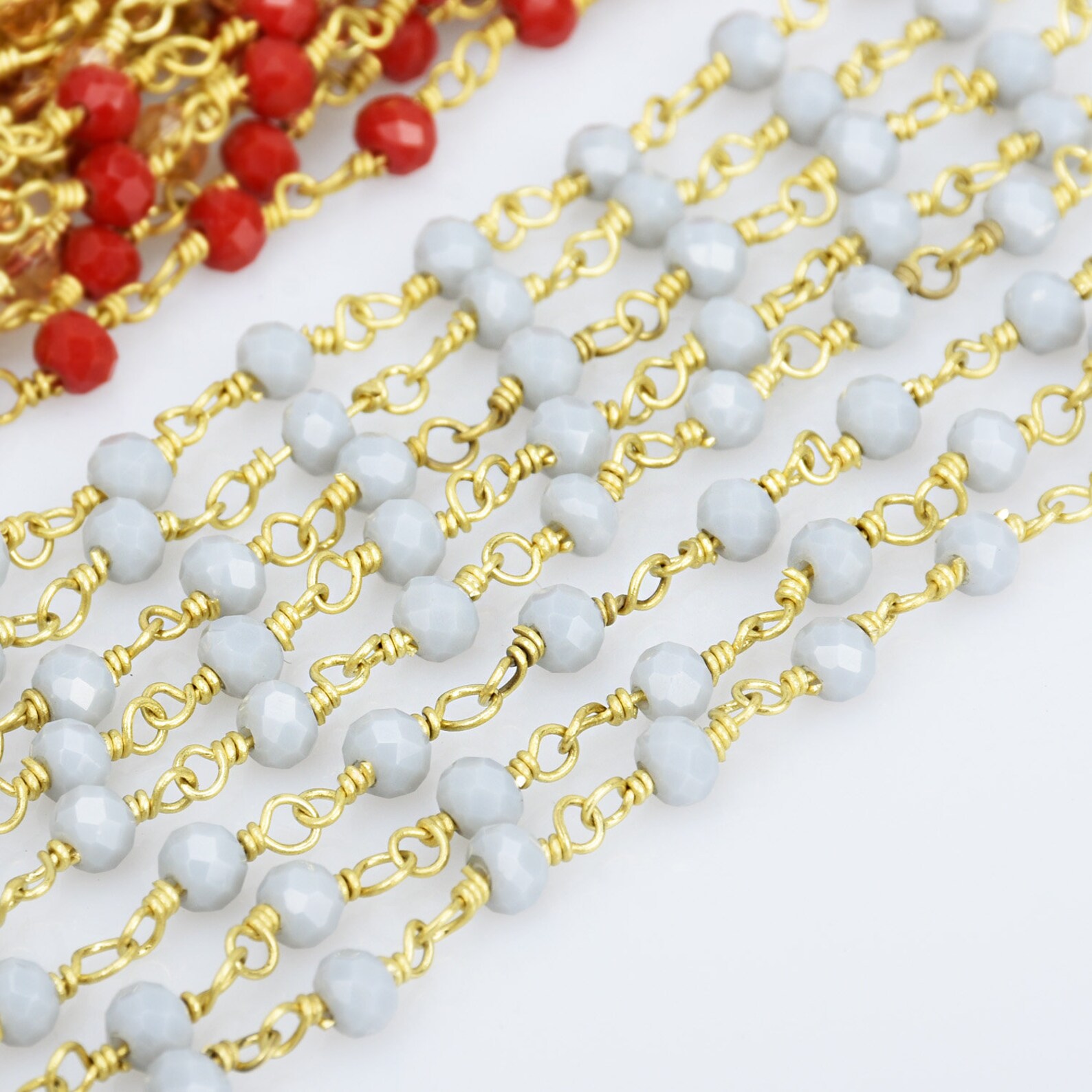 4mm Glass Bead Chain Crystal Bead Chain Bead Chain Jewelry Etsy