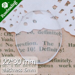 50PCS 22x30mm Oval Flat Back clear Crystal glass Cabochon,Top quality -C3882