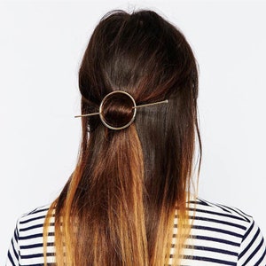 1 3/4" Alloy Circle Hair Slide Geometric hair clip round barrette Minimalist Hair Comb Metal Hair Clip 1pcs 102601