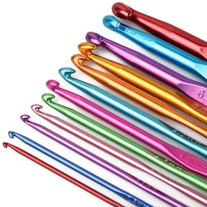 1 set(12pcs) Colorful Aluminum Crochet Hook Set 150mm Length 10316950