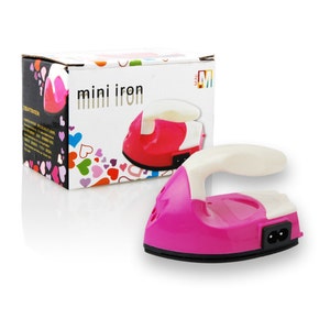 Mini fer à repasser portable pour les chaussures de costume outil chaud chauffé rapide, fer électrique rose, bricolage pour enfants 108x63x66mm