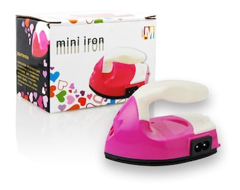 Mini plancha portátil para zapatos de disfraz, herramienta de calentamiento rápido, plancha eléctrica rosa, manualidades para niños, 108 x 63 x 66 mm, 10072528