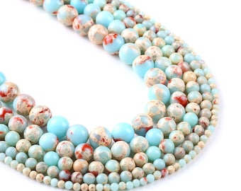 4mm/6mm/8mm/10mm/12mm Gorgeous Aqua Terra Jasper gemstone loose Beads 15 Inches 102999
