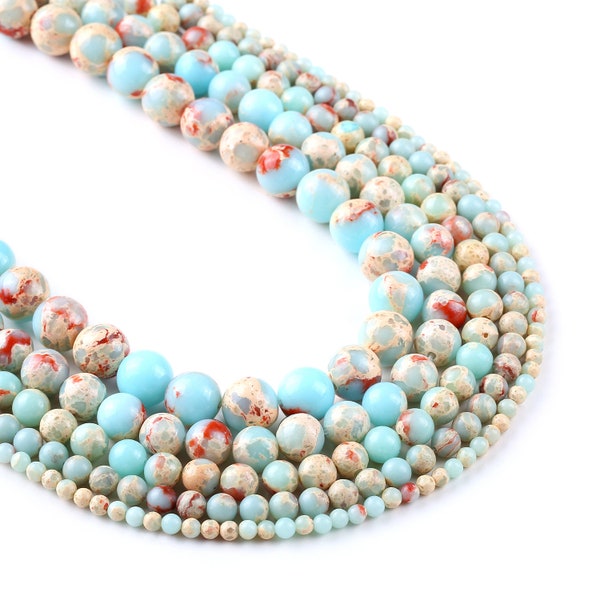 4mm/6mm/8mm/10mm/12mm Gorgeous Aqua Terra Jasper gemstone loose Beads 15 Inches 102999