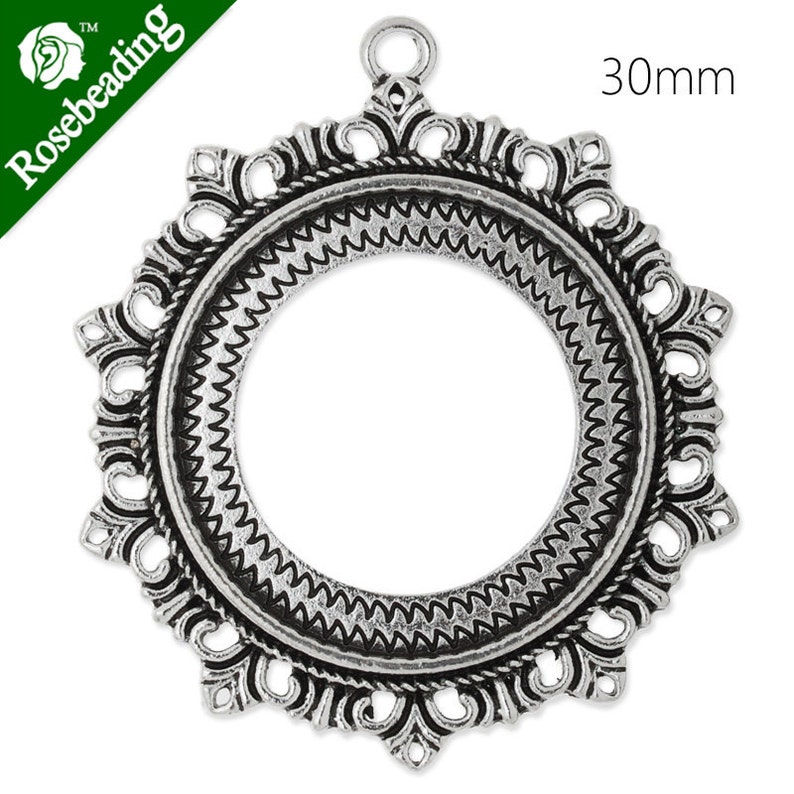 10PCS Zinc Alloy Cameo Cabochon Base Setting pendant,fit 30mm round cabochons