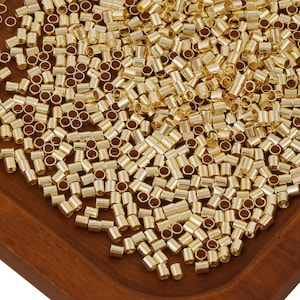 500PCS 2x2mm 14k Gold Filled Crimp Beads stopper tube for Jewelry Making Supplies 10406350