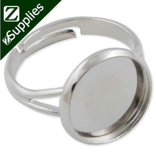 50PCS Adjustable Shallow Bottom Ring Base Setting Pendants - Etsy