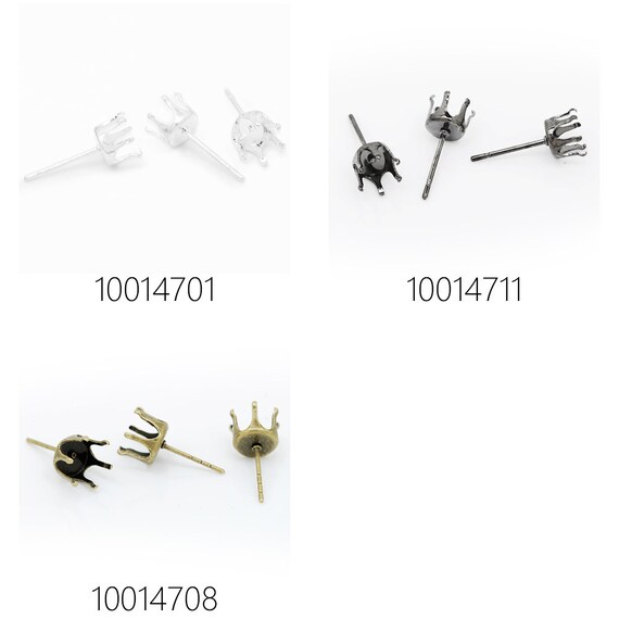 20Pcs Suitable for ss38 Bezel Earrings Crown Claw Setting Earring Stud 8mm 20Pcs Suitable for ss38 Bezel Earrings Crown Claw Setting Earring Stud 8mm