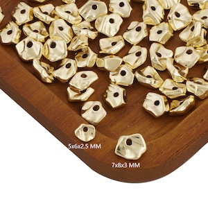 10pcs Minimalist 14k Gold Filled Irregular Spacer Beads for Jewelry Beading 104037