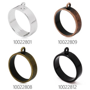 10PCS 25mm Round Open Back Bezel Pendant, Open Back for Resin, Polymer, etc. Open Back Frame with 1 Loop 100228