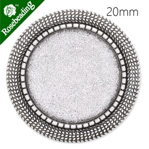 10pcs Antique silver Cameo Brooch base with 20mm bezel, fit 20mm round cabochons C4057