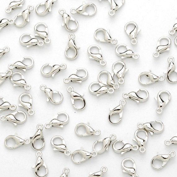 100 Alloy Lobster Clasps 12mm Lobster Clasp Jewelry Clasps, Metal Clasps Necklace  Making Supplies 100684 