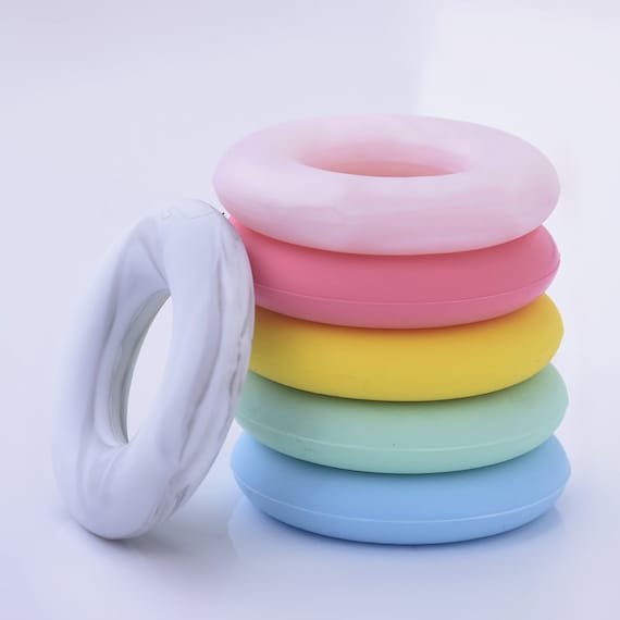 3/4" Silicone Donut ring Silicone Circle pendant charm bead 100% Food Grade Silicone Bead 1pcs 102571
