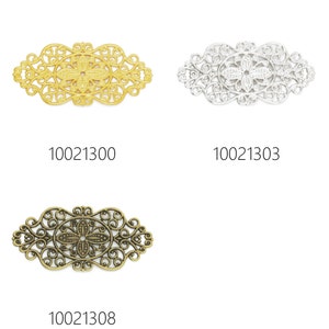 20 STÜCKE 57 * 28 MM Messing Hohl Filigrane Blume Wraps Anschlüsse, Filigrane Blume Anschlüsse Links 100213