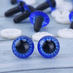 5 Pairs 3D 15mm Doll Eyes Colorful Plastic Stuffed Plush Eyes With Washer Safety Eyes toy Eyes plastic animal eyes 102484 10248452-Blue