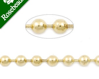 25 Meters 2.4MM Brass 14K Gold Plated Ball Chain,Handmade,-D1102