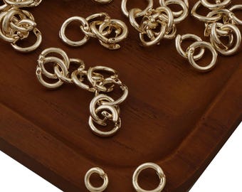 20PCS 14k Gold Filled Locking Jump Ring, 5.5/7.5mm Open Jump Ring, Plain Round Clasp for Jewelry Making and Connectors 104246
