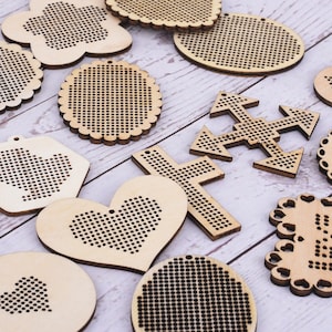 Mini Wooden Cross Stitch wooden bases for cross stitch Cross Stitch Pattern Blanks Pendant DIY 1pcs 102451