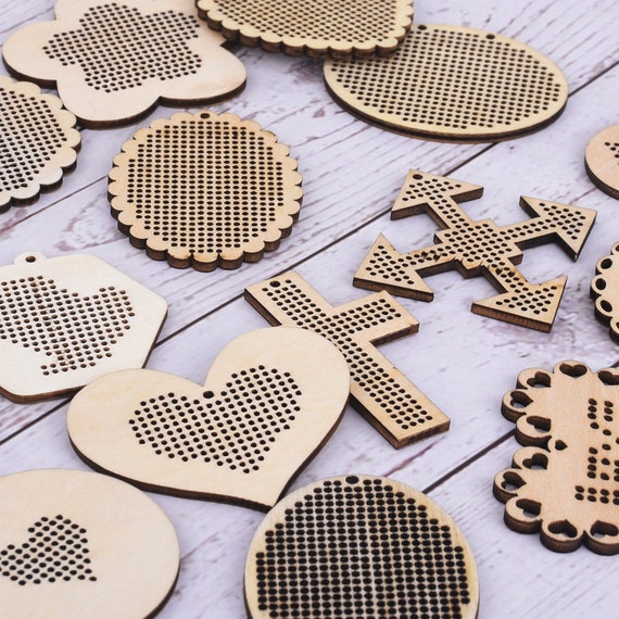 Mini Wooden Cross Stitch wooden bases for cross stitch Cross Stitch Pattern Blanks Pendant DIY 1pcs 102451