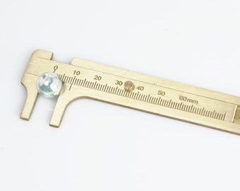 Vintage Brass Straight Ruler Metal Measuring Tool Keychain Pendant Vintage Brass Straight Ruler Metal Measuring Tool Keychain Pendant