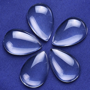 20x30mm Clear Teardrop Glass Dome Cabochon Glass Tile Crystal Magnifying Glass Cover fit 20x30mm Cameo Cabochon Setting 50pcs C3684