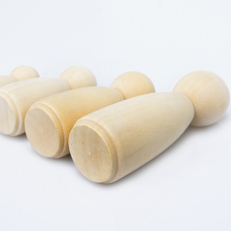 Unfinished Wooden Peg Dolls Family Solid Wood Peg Toy Etsy