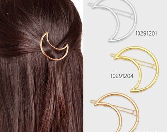Pinza de pelo de luna de aleación de 7/8 x 2 pulg. Pinza de pelo elegante Pinza de pelo geométrica Pasador de pelo minimalista Accesorios para el cabello 5 uds 102912