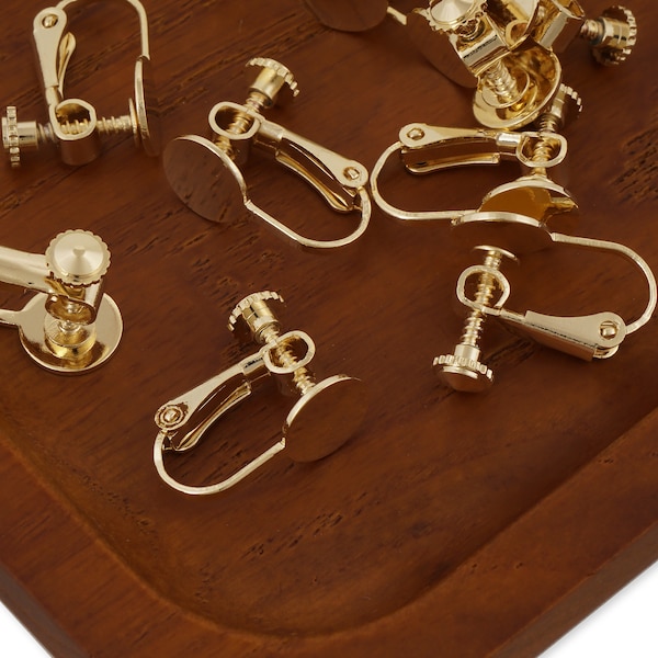 5 Pairs 14k gold filled lever/screw back non pierced ear clips clip-on Earring Clip Backs earring converter kit 104075