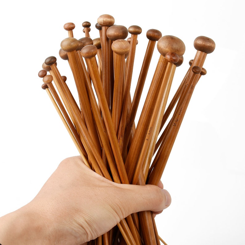 1 Set18 Pairs 250MM Length Bamboo Knitting Needles DIY Etsy