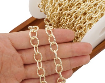 3 feet 10*12mm 14K Gold Filled Cuban Link Chain, Hip Hop Style Chain, Bulk Necklace Chain, Jewelry Making Supplies 10414850