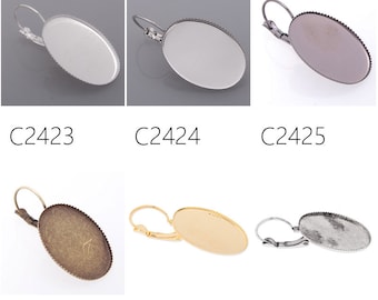 18*25MM Oval Brass French Lever Back Earrings Blank,fit 18*25MM glass cabochons,buttons,sold 50pcs per pkg