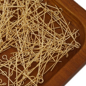 100PCS 14k gold filled eye head pins, brass head pin, head pin for jewelry making 104086 image 2
