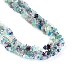 35" Full Strand Nature Colored Fluorite Chip Beads Crystal Quartz Beads Gemstone Beads 3-5/5-8/8-12mm 103270
