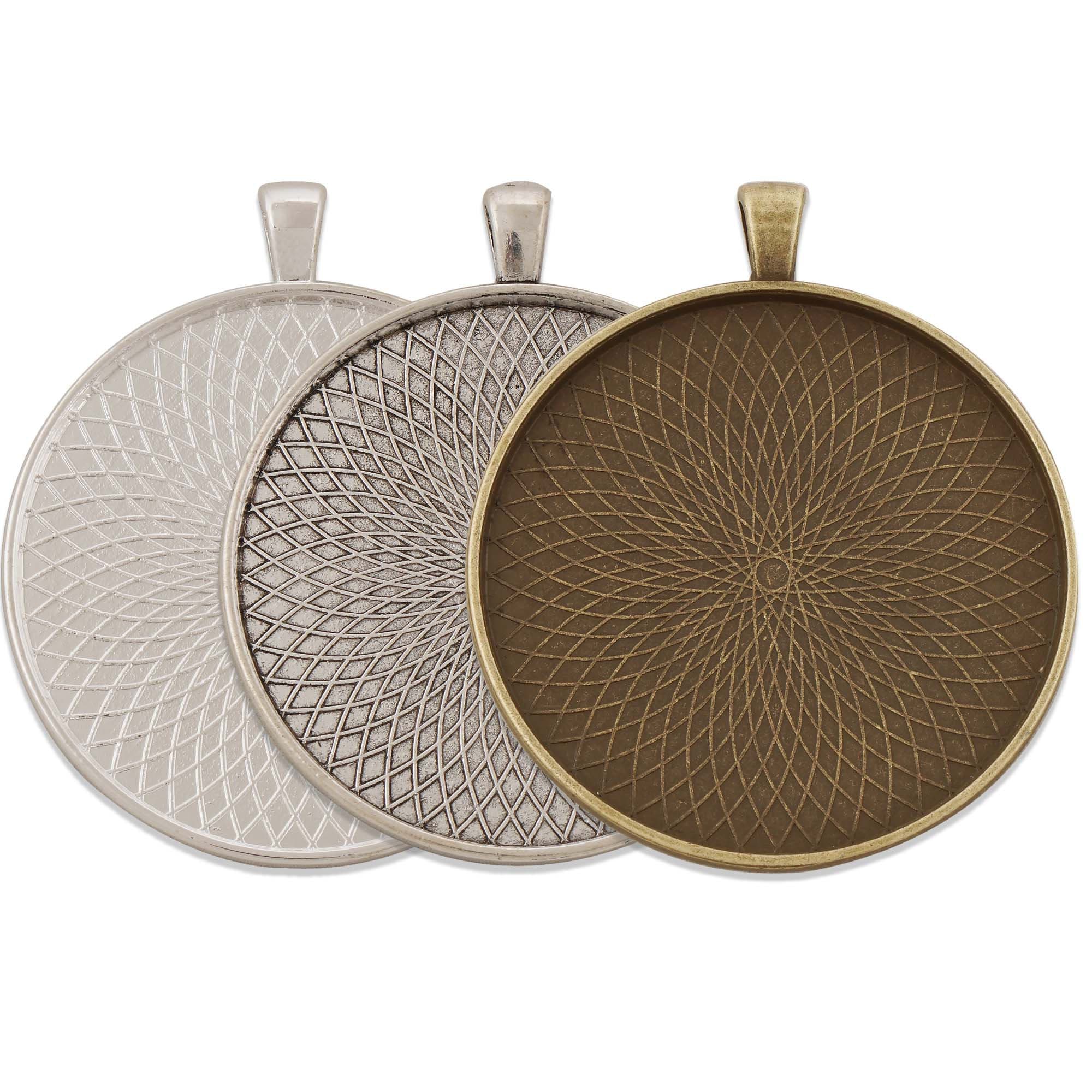 Ciondolo Rotondo In Argento Sterling 925 Con Montatura Per - Foto 3