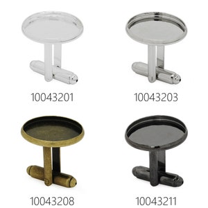 20PCS Cufflink Blanks with round bezel setting match 18mm round cabochons Wholesale 100432