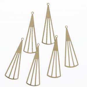 10 STÜCK 12,6*37mm Lang Sector Ohrring Charm, Neue Verbinder Charms, RohMessing Anhänger mit Loch 10378350