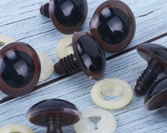MUCUNNIA 180 Pezzi Grandi Occhi di Sicurezza in Plastica per Amigurumi 12-30mm O